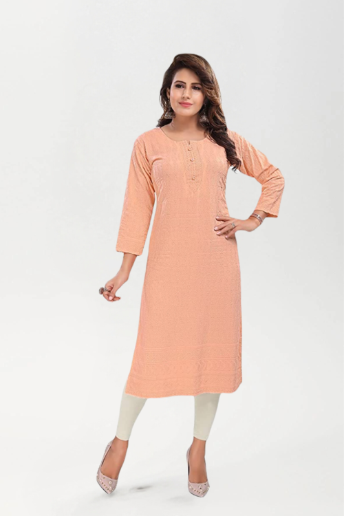 Buy Ada Hand Embroidered Pink Georgette Lucknow Chikan Kurti A911128 Online  at Best Prices in India - JioMart.